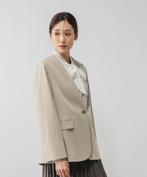 ウツクシルエットノーカラージャケット/581021（ノーカラージャケット