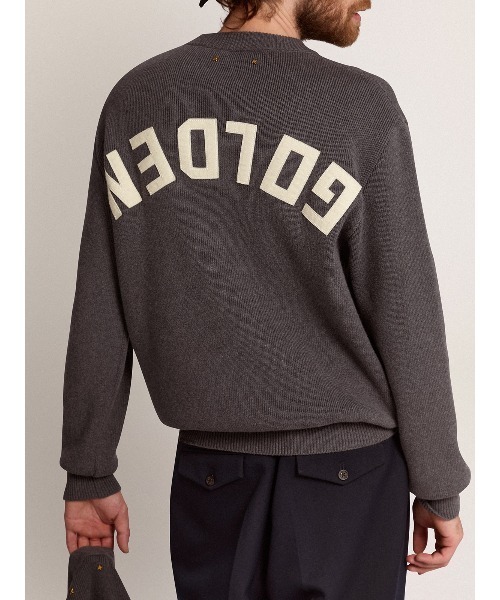 GOLDEN M S REGULAR KNIT CREW NECK COTTON WITH LOGO（ニット