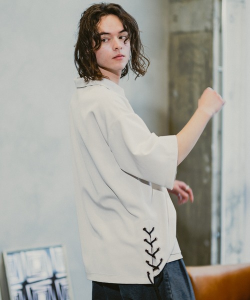 CASPER JOHN（キャスパージョン）の「Side lace skipper shirts/サイド