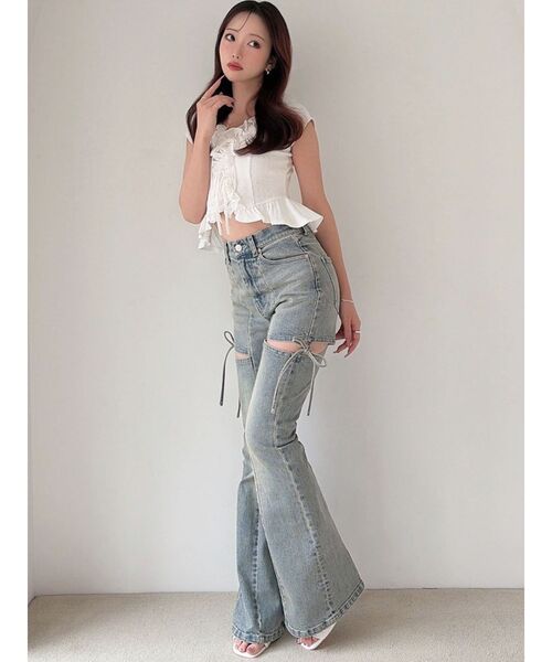 RESEXXY（リゼクシー）の「【追加生産分】カットアウトリボンデニム