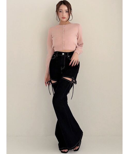 追加生産分】カットアウトリボンデニムパンツ（デニムパンツ