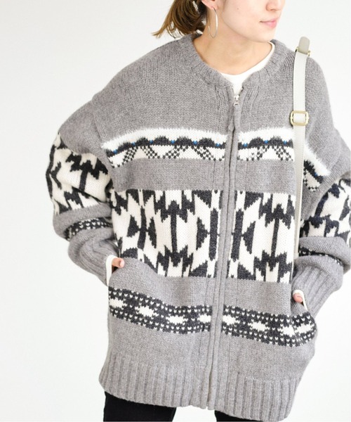 FRAMeWORK（フレームワーク）の「ジャガードジップカーディガン2