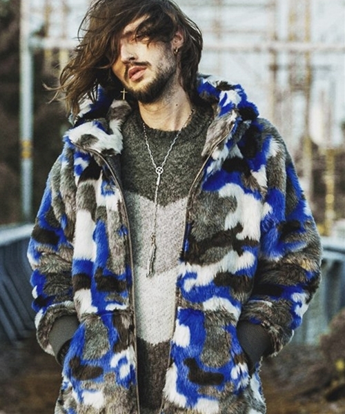 NO ID.（ノーアイディ）の「mj6792-MIXフェイクファーフーデッドBLZ