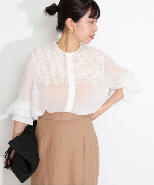 VERMEIL par iena（ヴェルメイユパーイエナ）の「レースカラー シアー