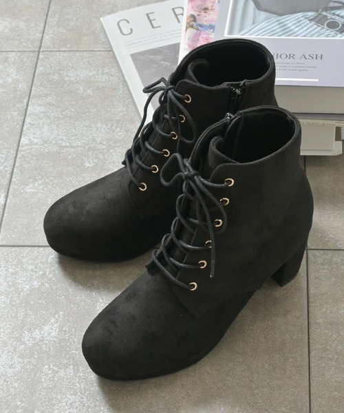Honeys（ハニーズ）の「レースアップヒールブーツ（ブーツ）」 - WEAR