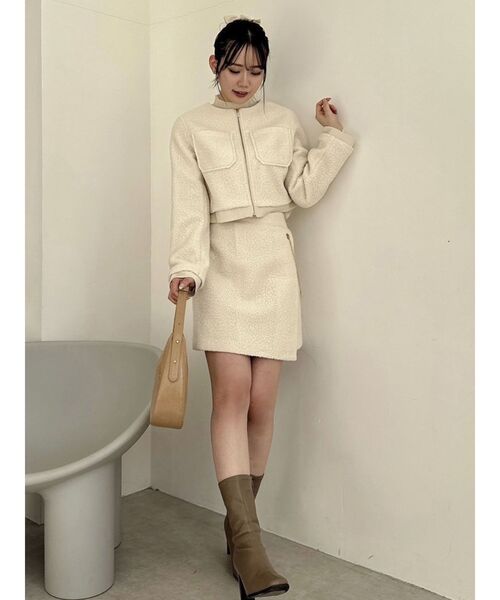 セール】コンパクトジップジャケット（ノーカラージャケット