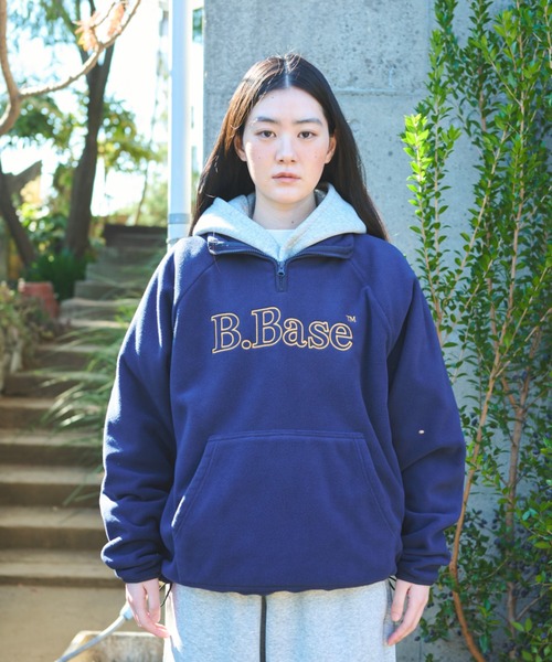 B.Base Framed Stitch Half-Zip Fleece / B.Baseフレームドステッチ