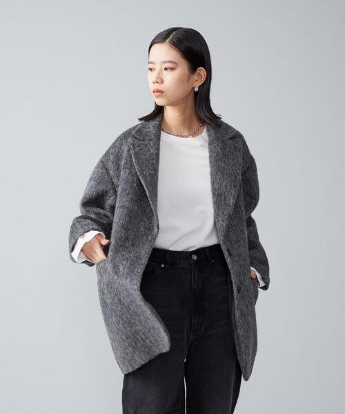 CITEN（シテン）の「＜CITEN＞シャギージャケットコート ダークグレー
