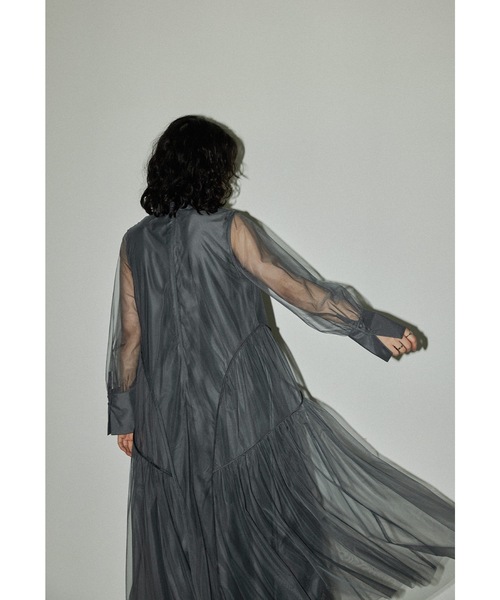 チュールパイピングAラインドレス マタニティ 妊婦 結婚式 パーティー