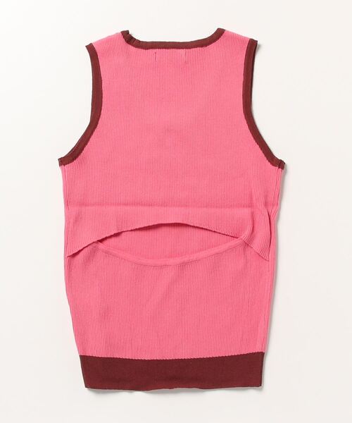 shesame（シーセム）の「バックデザイン配色ニットタンクトップ