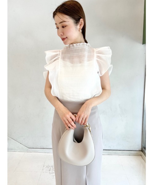 SNIDEL（スナイデル）の「Sustainableシャーリングシアーブラウス