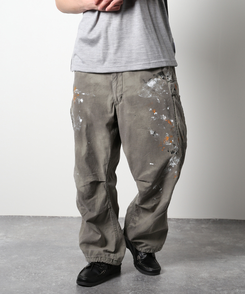 j.s.homestead】HSM-51 BACK SATIN PAINT CARGO（カーゴパンツ