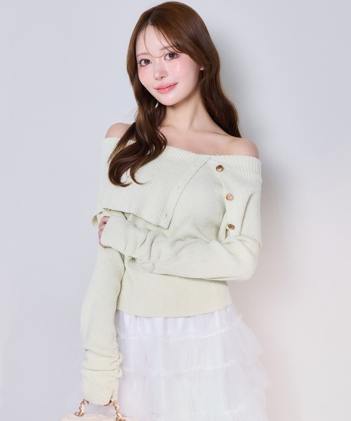 nicenicemoment/ナイスナイスモーメント オフショル、白 OPEN SHOULDER