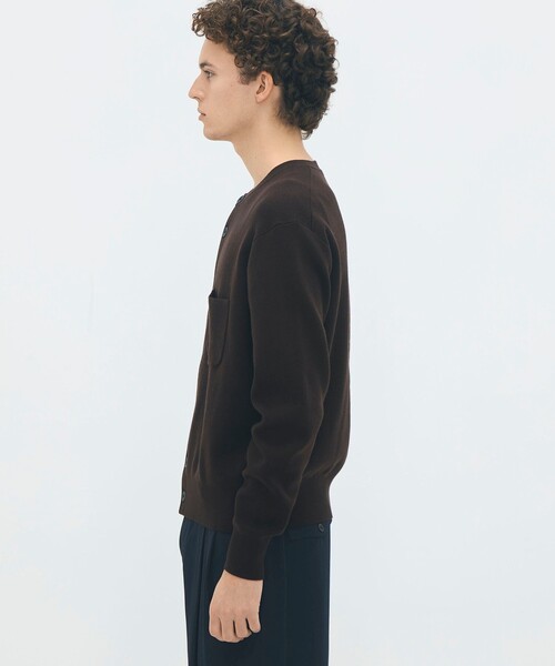 CABaN コットンカシミヤ ポケットクルーネックカーディガン（ニット