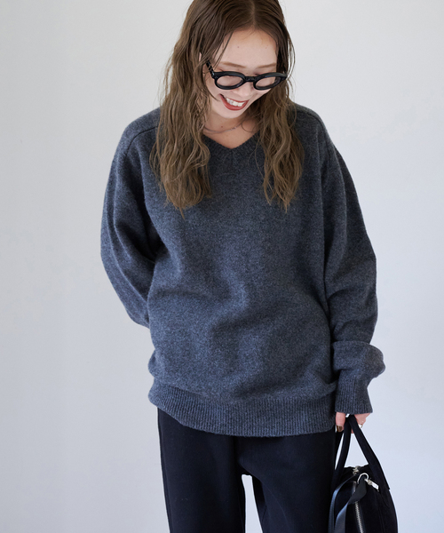 セール】シグネチャー7G Vネックプルオーバー ウール100%（ニット