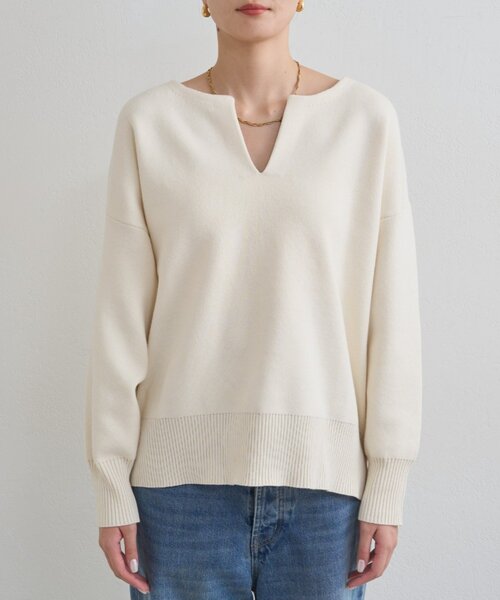 セール】【@_shirabe.s_コラボ】スウェットライクスキッパーニット