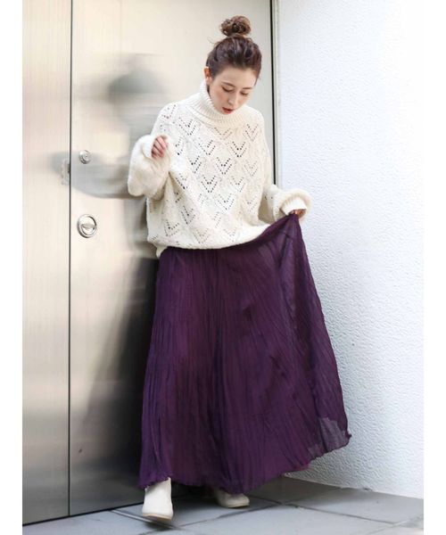 Ungrid（アングリッド）の「透かし編みタートルニット（ニット