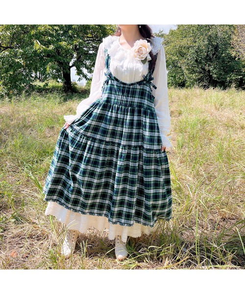 PINK HOUSE（ピンクハウス）の「フランネルチェックジャンパースカート