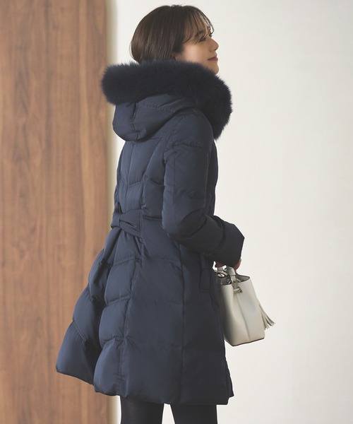 セール】フォックスファーバッスルスタイルダウンコート ｜ レディース
