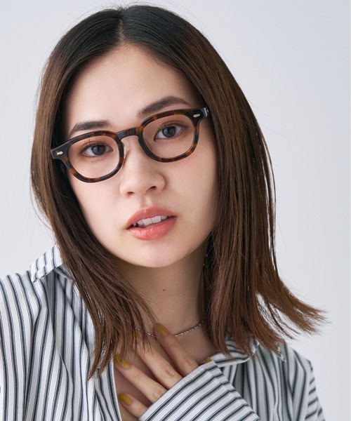 伊原 葵さんコラボ】#010ウェリントン型 黒縁 太縁 めがね Zoff | AOI
