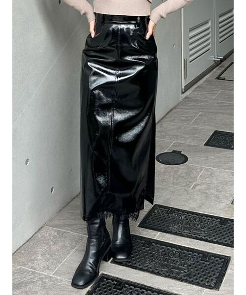 セール】フェイクパテントレザースカート（スカート）｜MURUA