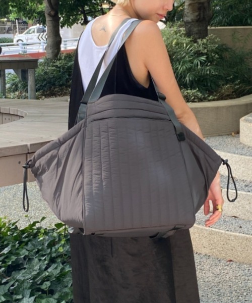 洗濯機洗い可能】洗える キルティングトートバッグ Lサイズ マザーズ