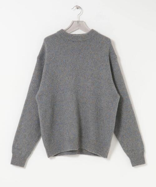 セール】new basic CASHMERE SILK MOULINE CREW-NECK KNIT（ニット