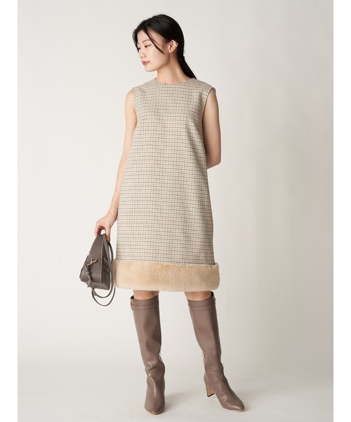 CELFORD（セルフォード）の「◇裾ファー切替Aラインワンピース