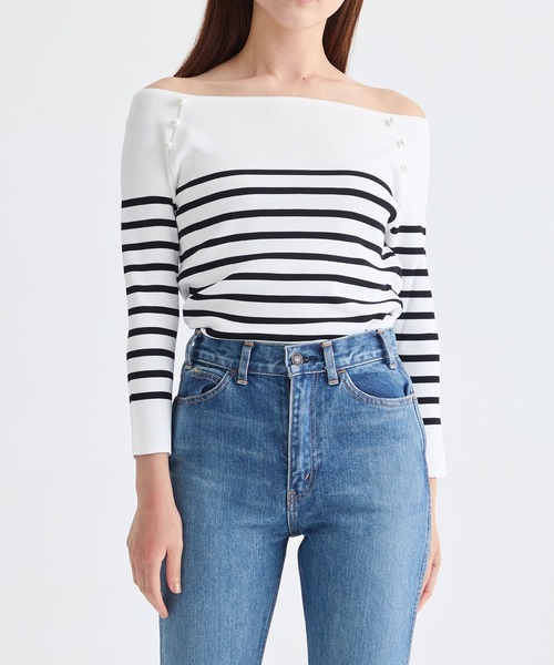 BORDERS at BALCONY/ボーダーズアットバルコニー】BORDER OFF SHOULDER