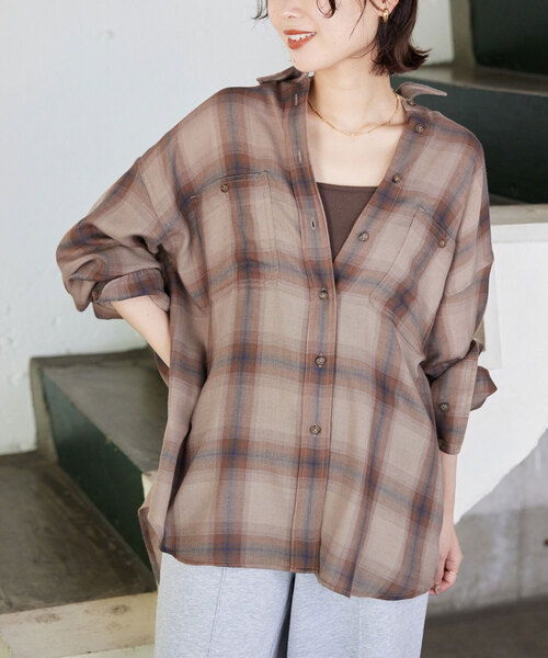 SLOBE IENA（スローブイエナ）の「ビエラチェックルーズシャツ（シャツ