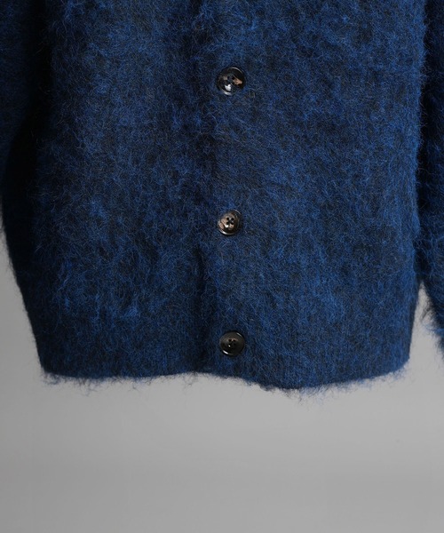 UNISEX》Prime-Over Shaggy Knit Y-neck Cardigan/プライムオーバー