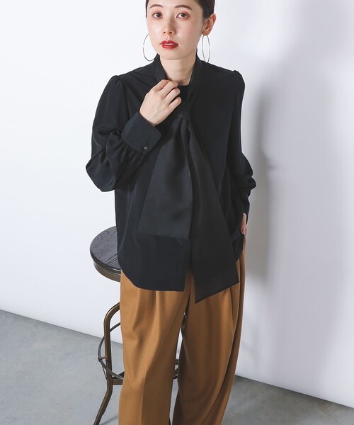 Demi-Luxe BEAMS（デミルクス ビームス）の「シアー ボウタイブラウス