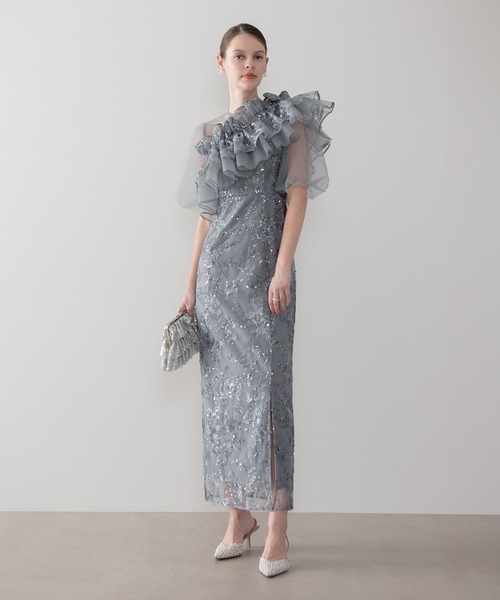 セール】【LEJA】3WAYチュールラッフルフラワースパンコールIライン