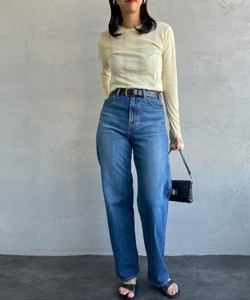 セール】[YANUK/ヤヌーク] LEA ハイウエストボーイズストレートデニム