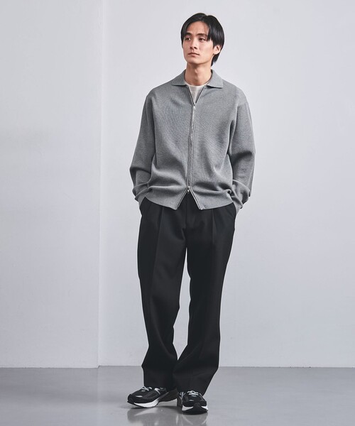 UNITED ARROWS アゼ ジップアップ ポロカーディガン L UNITED ARROWS