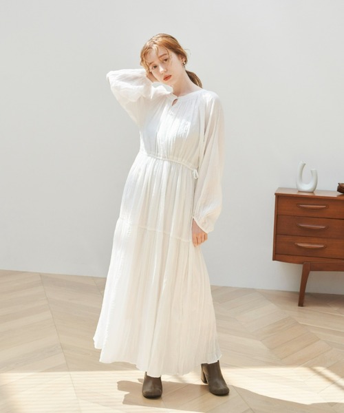 hinari（ヒナリ）の「ワッシャーティアードワンピース（ワンピース