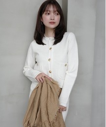 ノーカラージャケット（ホワイト/白色系）ファッション通販 - ZOZOTOWN
