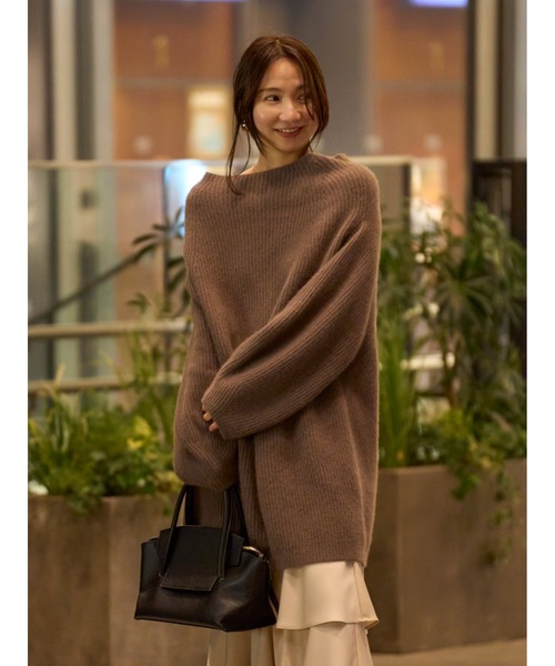 FRAY I.D（フレイアイディー）の「ラクーンニットミニワンピース