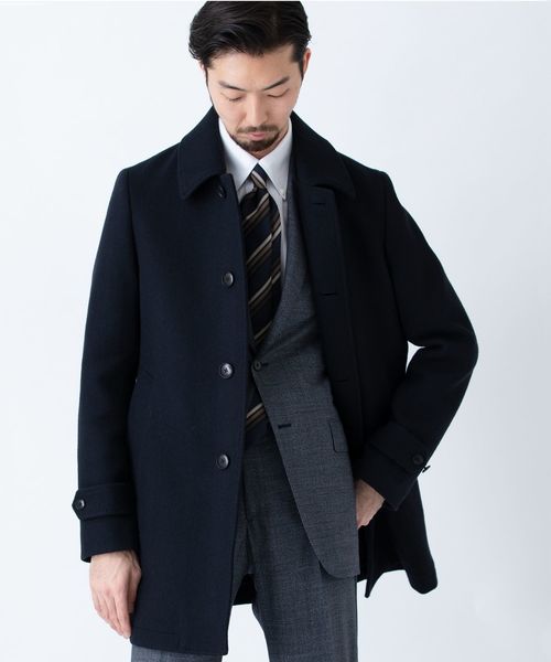 SHIPS（シップス）の「SD: ウール カーコート(ネイビー)（ステンカラー