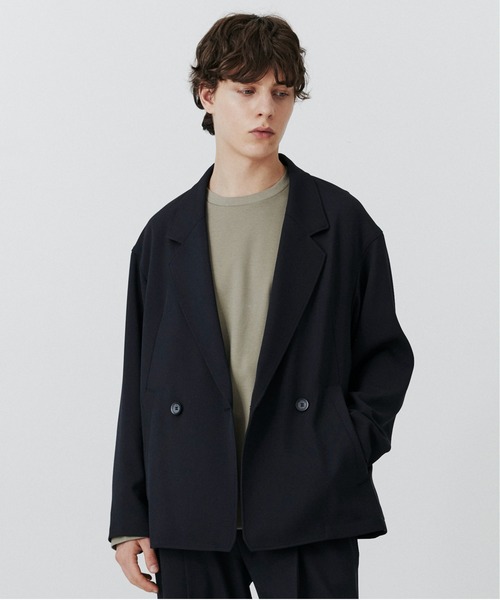 セットアップ対応〉AQUA WOOLカルゼダブルジャケット /テーラード