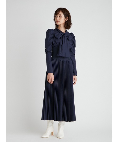 CELFORD（セルフォード）の「コルセットリブプリーツワンピース