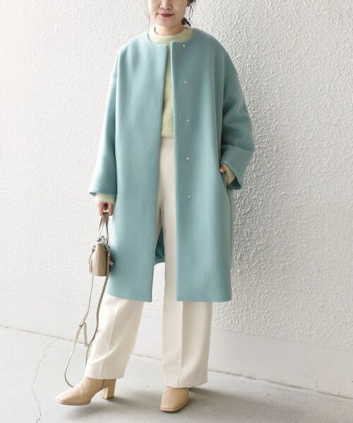 SHIPS（シップス）の「SUPER140 コクーンノーカラーコート2◇（ノー