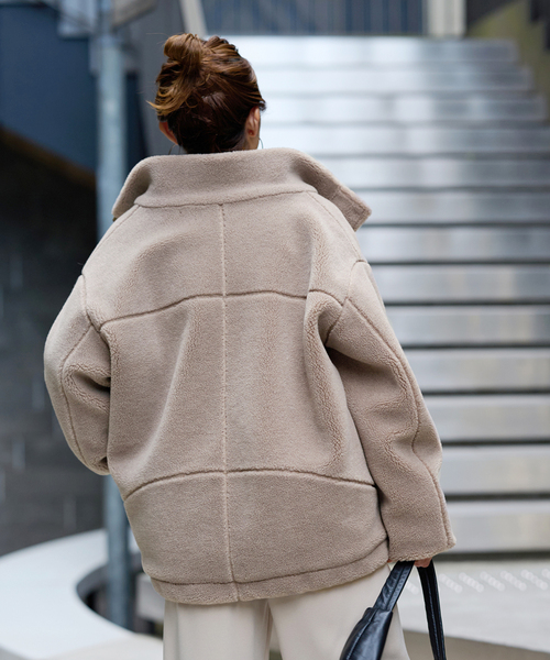 FRAMeWORK（フレームワーク）の「ウール混ボアスタンドブルゾン