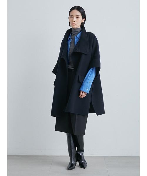 MIESROHE（ミースロエ）の「スーパー140スタンドカラー接結ポンチョ