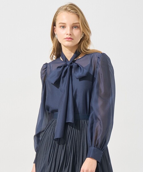 Eternal Line 2025】シアーオーガンジーボウタイ ブラウス（シャツ