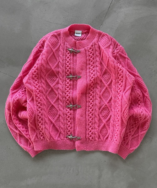 セール】【 3color / 3size 】FIREMAN CABLE KNIT CARDIGAN