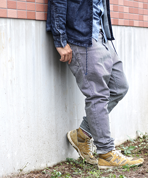 ネイタルデザイン】S600-s サルエルデニムストレッチ ヒッコリー