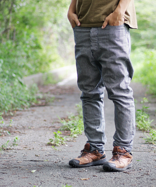 ネイタルデザイン】S600-s サルエルデニムストレッチ ヒッコリー