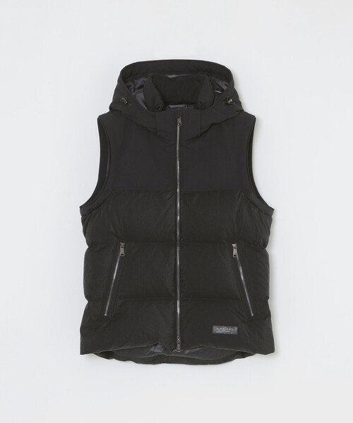 セール】ファブリックコンビダウンベスト（ダウンベスト）｜BLACK