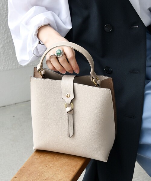 SHIPS any: バイカラー2WAY スクエア ショルダー バッグ（ショルダー